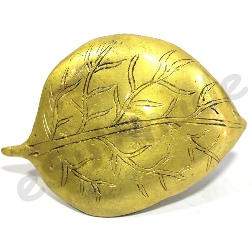 eSplanade - Baby Krishna Gopal Gopala on Leaf Idol Murti Statue Sculpture - Brass