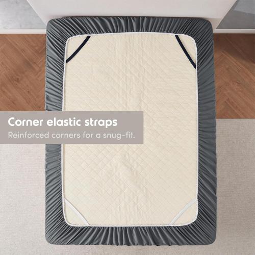 Nestl Grey Extra Deep Pocket Fitted Sheet Queen, Hotel Luxury Queen Fitted Sheet Only Easily Fits 18 to 24 Inch Mattress, Super Soft, Wrinkle-Free, and Breathable Bottom Sheets with Corner Straps