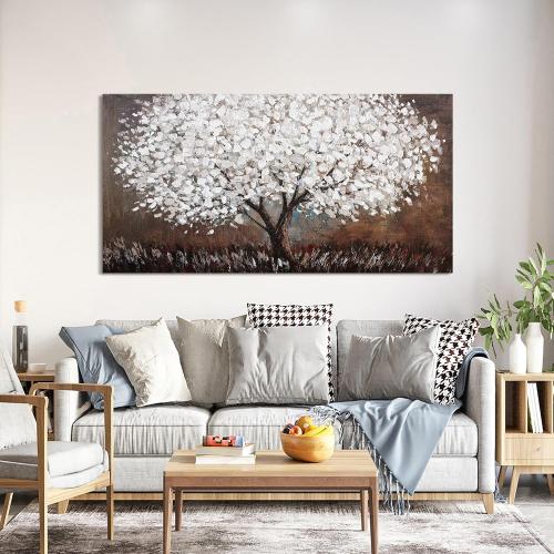 Canvas Wall Art Decor Artwork for Walls Large Black and White Wall Art Decor for Living Room Tree of Life Wall Art Vintage Tree Flower Wall Decor Art Paintings for Room Home Office Wall Decor 29X58 - little damaged, see the pictures