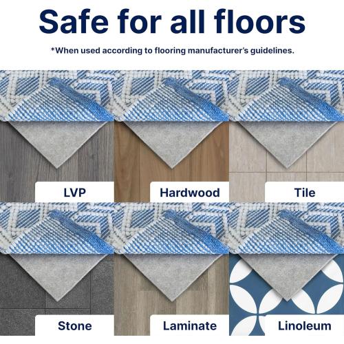 RUGPADUSA - Eco-Plush -  Thick - 100% Felt - Premium Cushioned Rug Pad - Available in 3 Thicknesses, Many Custom Sizes