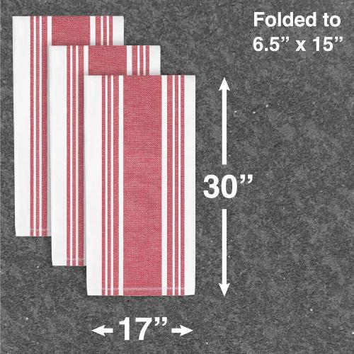 All-Clad Dual-Purpose Kitchen Towels: Highly Absorbent - 100% Cotton, 17x30 Dish Towels for Cleaning & Drying Dishes & Glassware, 6 Pack, Chili