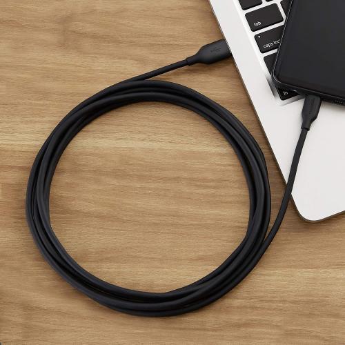 Amazon Basics USB-C to USB-A 2.0 Fast Charger Cable, 480Mbps Speed, USB-IF Certified, for Apple iPhone 16/15, iPad, Samsung Galaxy, Tablets, Laptops, 10 foot, Black