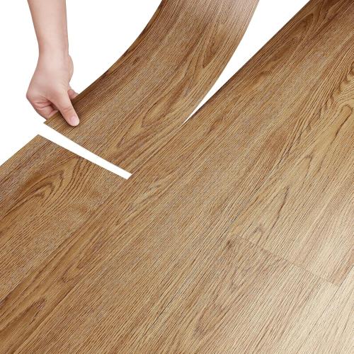 Stickyart Honey Oak Wood Vinyl Flooring Peel and Stick Floor Tiles 36x6 18 PCS Waterproof Waterproof Tile Sticker Vinyl Flooring Self Adhesive Wood Plank Floor Tile for Kitchen Bedroom Living Room