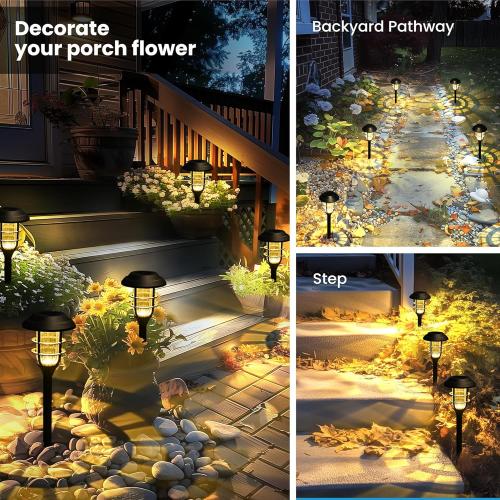 SOLPEX Solar Lights for Outside, Solar Outdoor Pathway Garden Lights Waterproof, Solar Powered Landscape Lighting for Yard, Garden, Pathway, Patio, Porch, Walkway, Driveway, 8 Pack(Warm White)