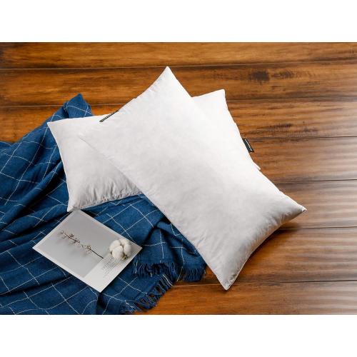 JA COMFORTS 12×20 Premium Goose Down Feather Throw Pillow Inserts(Set of 2)-5% Down Filling,High Filling Weight,250 TC Cotton Cover, Square, White