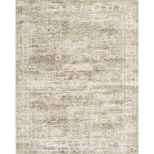 Washable Area Rug 8x10, Large Soft Rugs for Living Room Vintage Area Rugs for Bedroom Dining Room Non-Slip Stain Resistant Brown Under Table Rug