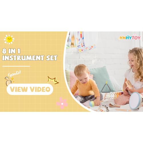 YHHYTOY Montessori Toys Wooden Baby Musical Instruments Set for Toddlers