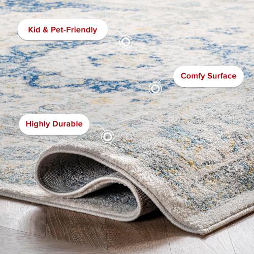 Nuloom Verona Blue/Off-White, 2' x 3', Vintage Medallion, Soft and Cozy, High Traffic, Stain Resistant, Easy Clean, Durable Area Rug for Bedroom, Living Room, Dining Space, Den, Foyer, Entryway