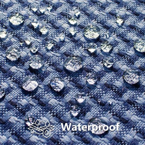 Kevin Textile Outdoor Waterproof Throw Pillow Covers Pack of 2 Farmhouse Decorative Cushion Covers for Garden Patio Tent Balcony Bench Couch Sofa 20x20 Inch, Navy Blue