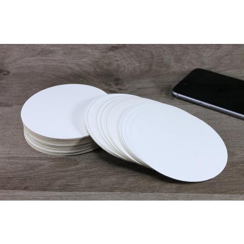 eSplanade Disposable Paper Coasters - Use and Throw Reversible Round Paper Coasters - White