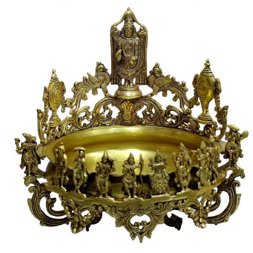 eSplanade - Brass Balaji, Dashavtar, Shankh, Chakra Urli Traditional Bowl Showpiece - Big Size - | Home Decor | Vastu for Home