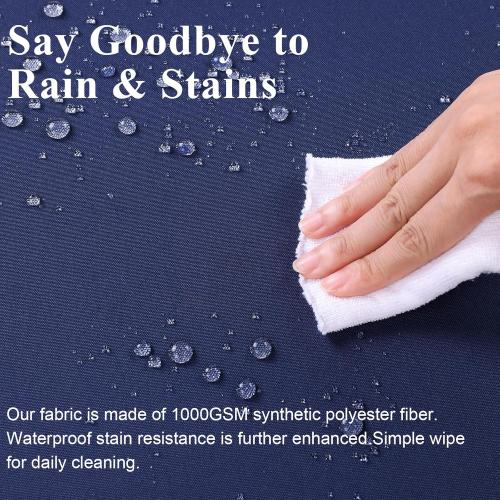 Outdoor Chair Cushions Set of 2 for Patio Furniture 22x22x4 Inch Waterproof Patio Chair Cushion 3 Year Color Fastness Square Elastic Foam Garden Sofa Couch Pads with Ties and Handle,Blue