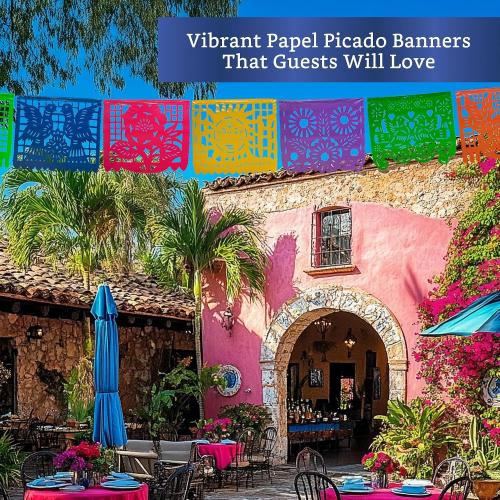 Papel Picado Banner 5-pk - Mexican Party Banners - Fiesta Party Decorations