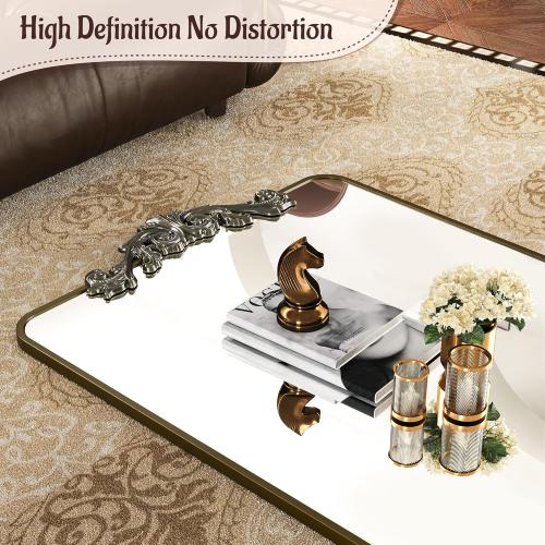 Full Length Mirror, 65x22 Floor Mirror Freestanding with Carved Metal Frame, Full Body Mirrors for Living Room, Standing, Hanging, Leaning Mount, Bronze, Luxury Style