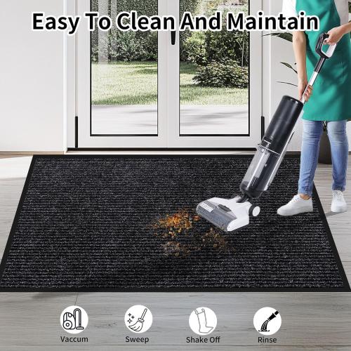 Front Door Mat Indoor Outdoor Entrance Size, 36 x 72 All-Season Heavy Duty Waterproof Doormat, Non-Slip Absorbent Entryway Mat, Easy to Clean, Low Profile Commercial Floor Mat for Indoor Outdoor