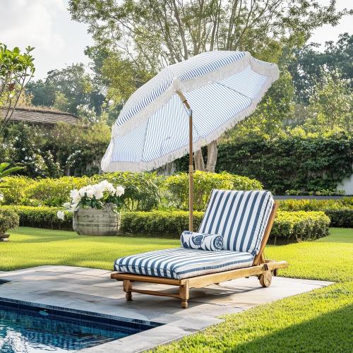 Patio Umbrella with UPF 50  Protection, 8 Ribs, Push Button Tilt - Versatile Outdoor Shade for Garden, Courtyard, and Beach