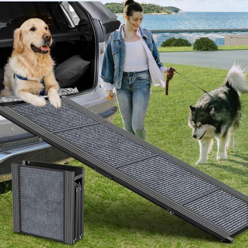 Dog Ramp for Car 63 Long & 17 Wide Portable Dog Ramps for Large Dogs with Non-Slip Rug Surface Dog Car Ramp for SUV Car & Truck, Folding Dog Ramp Up to 250LBS