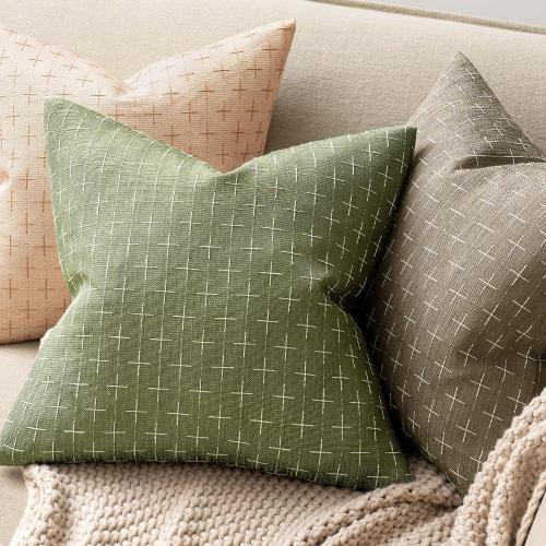 Size 20x20 Color Green MIULEE Pack of 2 Decorative Burlap Linen Throw Pillow Covers Farmhouse Pillowcases Modern Rustic Woven Textured Cushion Cover for Sofa Couch Bed 20x20 Inch Sage Green
