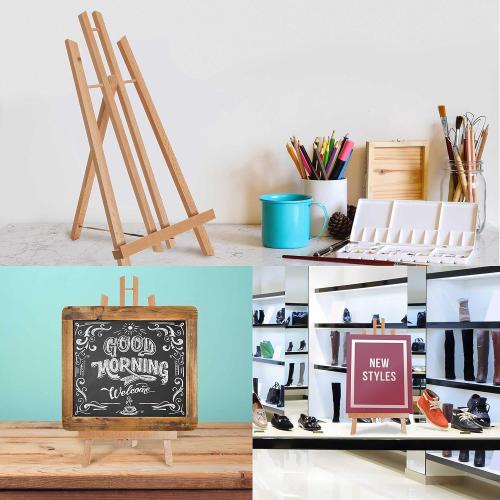 U.S. Art Supply 18 Large Tabletop Display Easel - Beechwood Artist A-Frame Display Stand, Wooden Easel for Painting, Canvas Stand, (Pack of 1) Classrooms Events Photo Picture Sign Holder