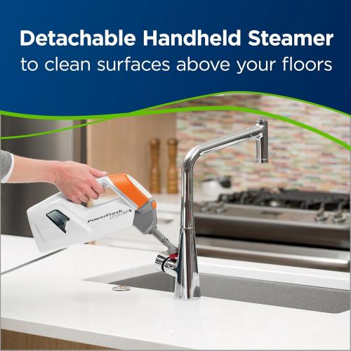 White and Orange Bissell PowerFresh Lift-Off Pet Steam Mop, Steamer, Tile, Bathroom, Hard Wood Floor Cleaner, 1544A, Orange