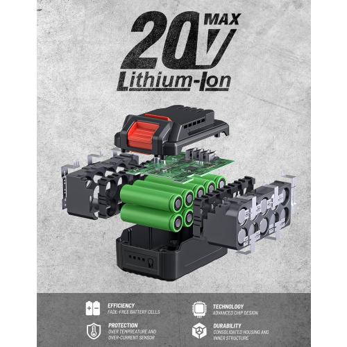 DongCheng 20V Max Cordless Circular Saw, with 3 Blades(5''), Brushless, 6700 RPM, Compact Hand Saw Max Cutting Depth1-3/4(90°), 1-3/10'' (45°), Including 4.0Ah Battery, Charger and Carry Bag