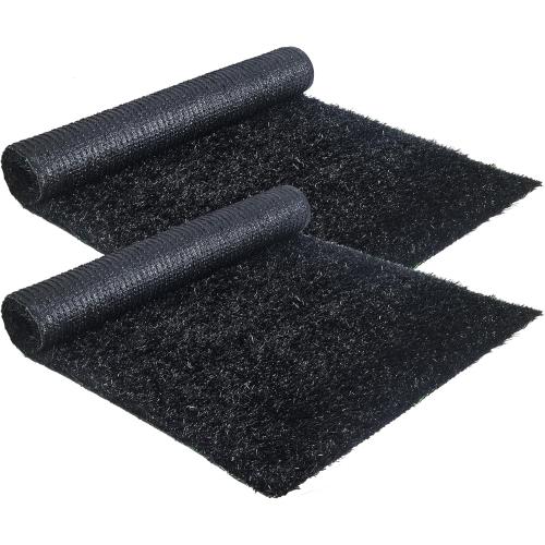 2 Pack Imitation Grass Design Recycled Rubber Mulch,Each Piece 8' x 2'，Rubber Mulch for Landscaping，Walkway pavers，Black Mulch for Landscaping