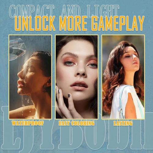 9 Color Smoky Eyeshadow Kit, Waterproof Long Lasting High Pigmented Shadows, Black, White, Silver & Gray, Glitter Eyeshadow Palette with 3 Brushes