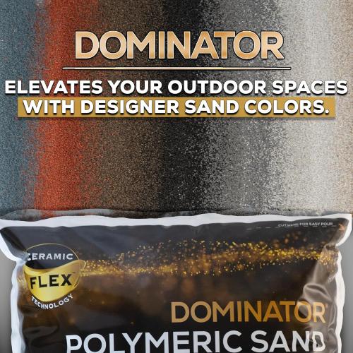 10 Pound Midnight Black DOMINATOR Polymeric Sand with Revolutionary Ceramic Flex Technology for Stabilizing Paver Joints/Gaps, 1/8” up to 4”, Professional Grade Results