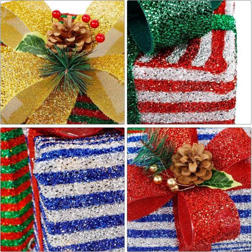 Lulu Home Christmas Lighted Boxes, 60 LED Light Up Collapsible Deocr Indoor Outdoor, Plug in Light Up Christmas Boxes Present Decorations Indoor Outdoor Yard