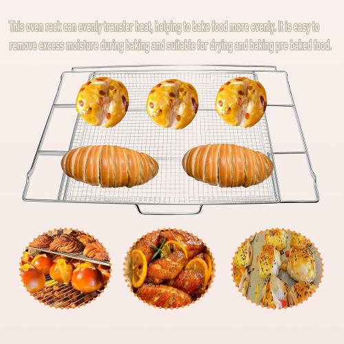Upgraded Air Fry Tray for 30 Oven with Drip Pan, Compatible with Frigidaire 30 Ranges and Wall Ovens, Stainless Steel, Oven Rack Measures 25 x 16 x 1.75