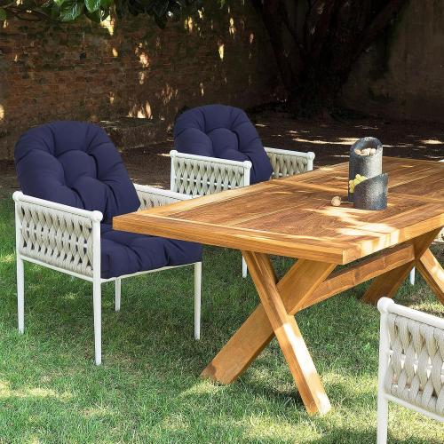 2 Pack Waterproof Outdoor Chair Cushions, Thick Tufted U-Shaped Seat Cushions with Adjustable Ties for Garden Chairs, Patio Furniture, 19x19x4.5 Inches