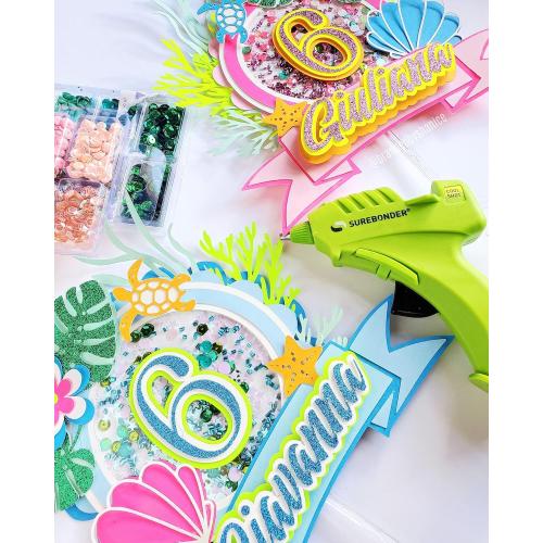 Surebonder 10W Ultra Low Temp Cool Shot Mini Glue Gun Kit with 12 Glue Sticks, Bonds Delicate Materials Like Paper, Fabric, Foam, Balloons - Clear