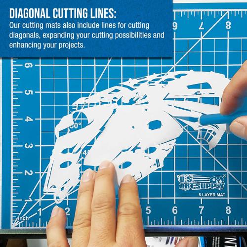 U.S. Art Supply 36 x 48 Self-Healing Cutting Mat 5-Ply - Double-Sided Pink/Blue Craft Mat, Non-Slip Cutting Mats for Crafts, Sewing, Quilting, Scrapbooking