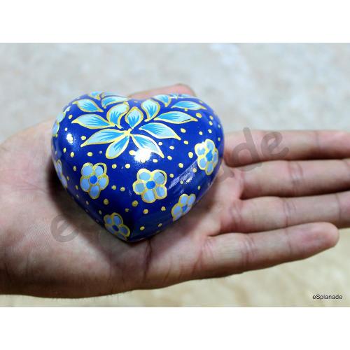 Set of 2 Size 3 Color Blue and green eSplanade Mini Heart-Shaped Cremation Urn Keepsakes Memorial Jar Pot Container - Set of 2 | Small Urns for Funeral Ashes Burial | Multi Printed Metal Keepsakes | Blue and Green - 3 Inches