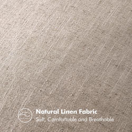 MIULEE Decorative Linen Pillow Covers 20x20 Inch Natural Linen Boho Farmhouse Neutral Couch Throw Pillows for Bed Pack of 2 Accent Modern Pillowcase Sofa Livingroom Home Decor