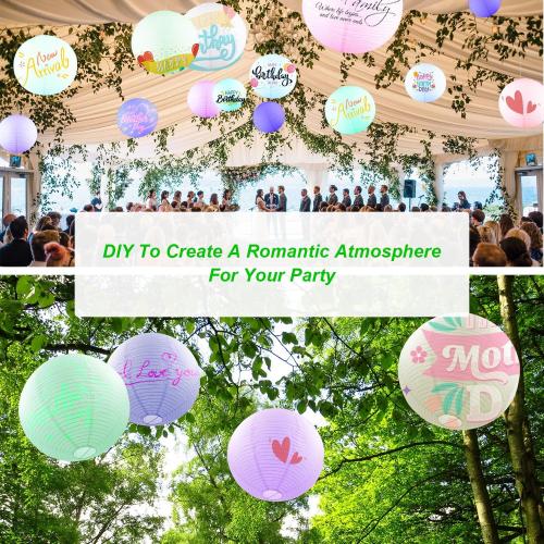 White Round Paper Lanterns, 15.75 Large Hanging Paper Lantern Lamp, Chinese/Japanese Paper Lantern Pendant Light for Party Decoration, Wedding, Home Decor Ceiling Lampshade(2 Pack)