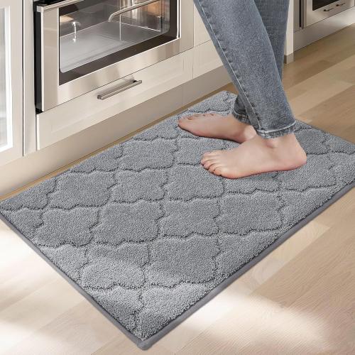 COSY HOMEER Kitchen Rugs Washable Non Slip Kitchen Mats for Floor Absorbent Kitchen Carpet 20 x 32 Soft Rugs for Kitchen,Sink Mat,Entrance,Area Rugs,Grey
