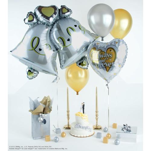 Creative Balloons™ Mfg. Inc. Cube Weight Balloon Weight, 65 Gram, Metallic Silver, 10 Piece