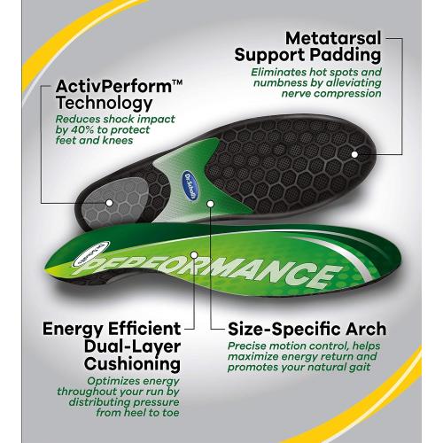 Dr. Scholl's Performance Sized to Fit Running Insoles for Men & Women/Help Prevent Plantar Fasciitis, Shin Splints and Runner’s Knee