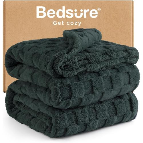 Bedsure GentleSoft Blankets  for Bed - Super Soft Cozy Spring Blanket for Kids Girls, Large Fuzzy Fleece Throw for Bedroom Decor, Dark Green,