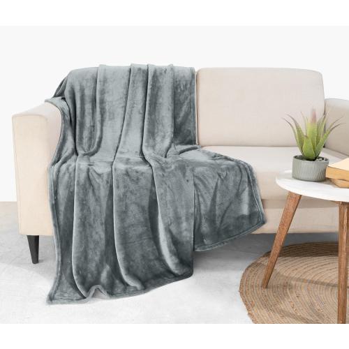 Ash Grey 300GSM Luxury Anti-Static Fuzzy Soft Microfiber Bed Kind size