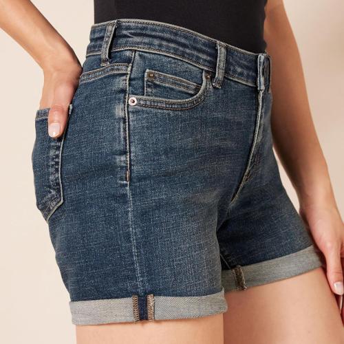 size S ...Amazon Essentials womens Mid-Rise Slim Fit 4 Denim Shorts