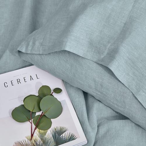Simple&Opulence Body Pillow Cover 20 x 54,100% Pure Linen, Ultra Soft and Breathable, Body Pillowcase with Envelope Closure for Adults(Dusty Blue)