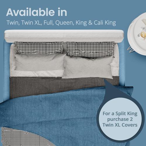 SafeRest Waterproof King Size Mattress Protector - Fitted with Stretchable Pockets - Machine Washable Cotton Blend Mattress Cover for Bed