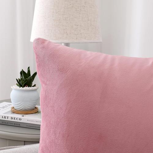 Decorative Throw Pillow Covers Velvet Soft for Couch Sofa Bedroom Living Room Outdoor Pack of 2 50x50 Inch Pink