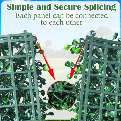 Sunnyglade 12 Pieces 20x 20 Artificial Boxwood Panels Topiary Hedge Plant, Privacy Hedge Screen Sun Protected Suitable for Outdoor, Indoor, Garden, Fence, Backyard and Decor (12PCS)