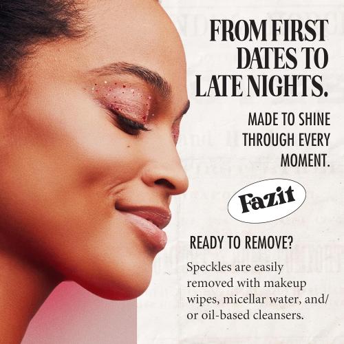Fazit Makeup Patches - Sweetheart Eye Speckles - Glow Up Make-Up Patches - Cute Glitter Makeup Accessories for Women - Cosmetic Glitter for Face