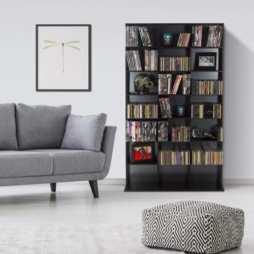 Atlantic Elite Media Storage Cabinet - Medium Tower, Stores 609 CDs, 483 Blu-Rays, 420 DVDs, 410 PS3/PS4 Games or 528 wii Games with 7 Fixed Shelves, PN35435742 in Black