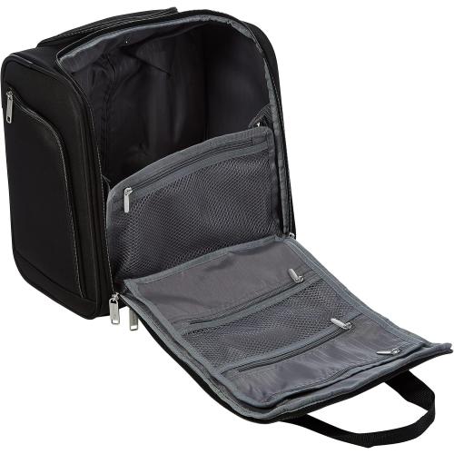 Amazon Basics Underseat Carry On Luggage with Wheels - 14 Rolling Travel Bag, Black