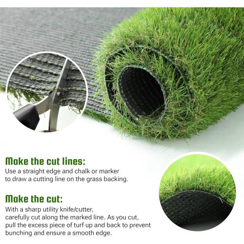 HOMESTEAD Thick 1.38 Artificial Turf Grass for Outdoor - 4 ft x 6 ft Synthetic Grass with Non-Slip Backing & Drainage Holes, Roll for Outdoor Patio, Lawn, Balcony - Astro Turf Rug